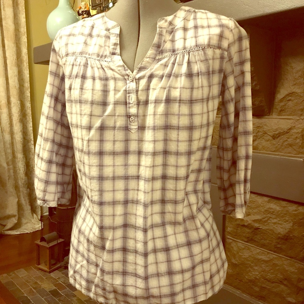 Merona lavender plaid shirt - small 100% cotton